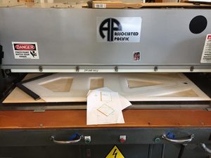 Part ready to be cut in a die cutting press